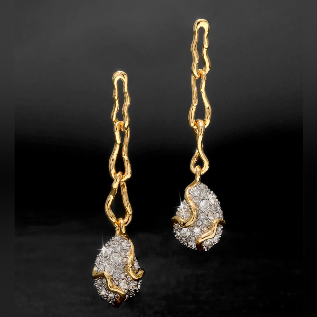 Alexis Bittar Solanales Crystal Linked Pebble Geode Earrings